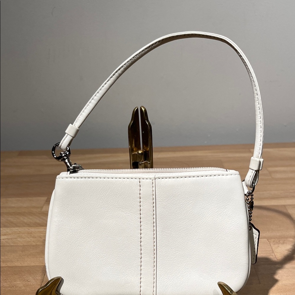 Coach white wristlet